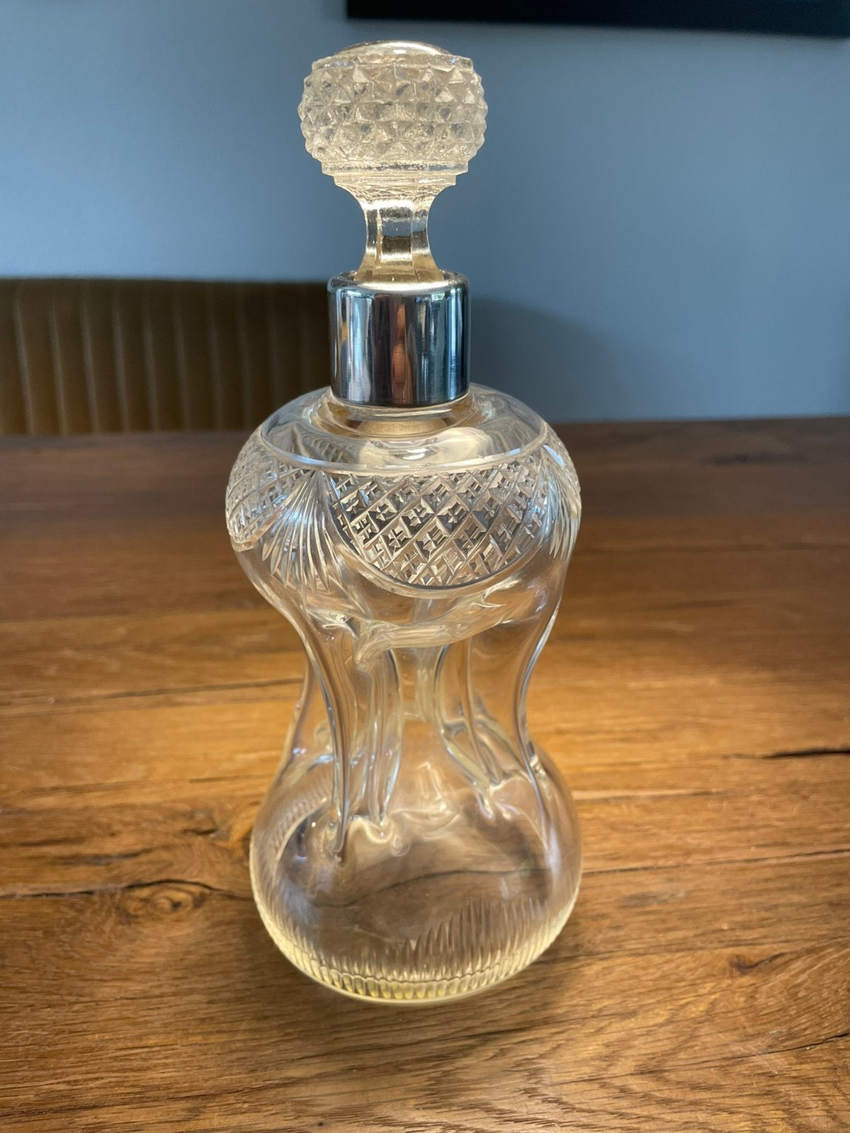 Antieke Knijpkaraf met Sterling Zilveren Kraag, Antiek en Kunst, Verzenden