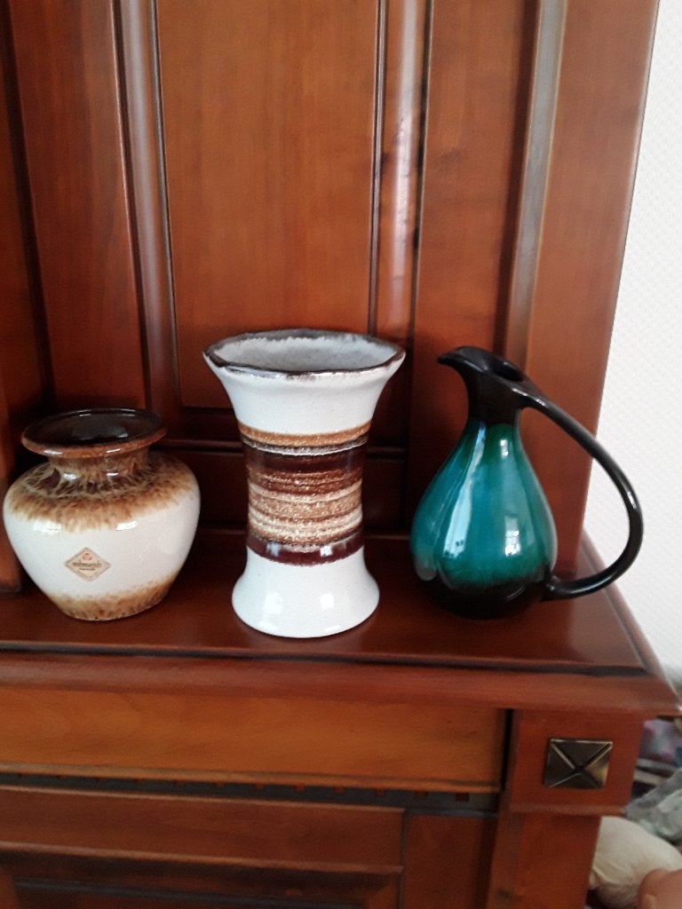 vintage vazen. West Germany. BMP Canada, Overige kleuren, Aardewerk of Porselein, Ophalen of Verzenden, Zo goed als nieuw