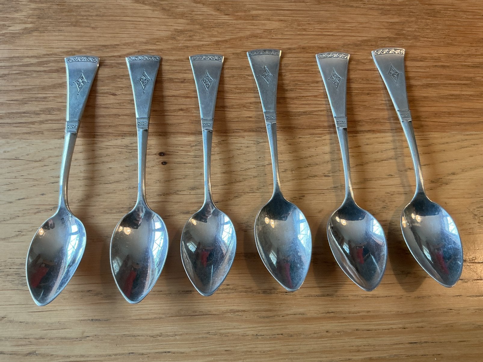Prachtige set lepeltjes echt zilver art deco, Ophalen of Verzenden