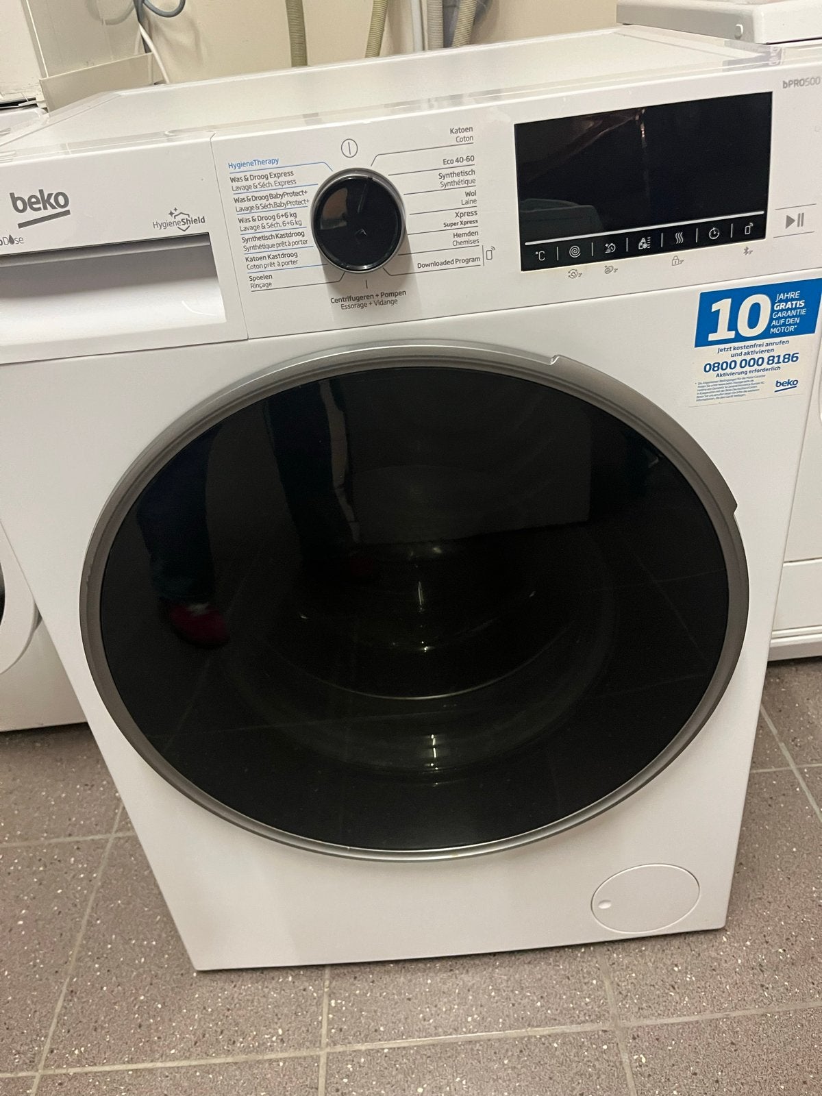 Beko Wasmachine/droger combinatie BDP500 -, Witgoed en Apparatuur, Wasmachines, Ophalen, 1200 tot 1600 toeren, 10 kg of meer, Zo goed als nieuw