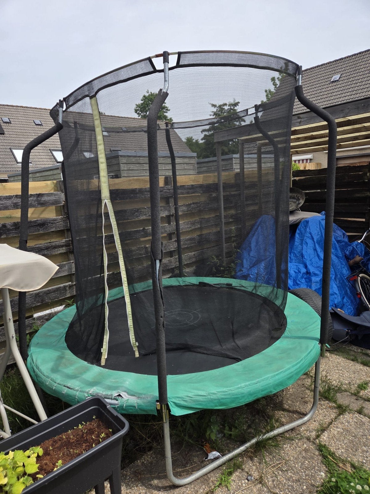 Trampoline met veiligheidsnet, Ophalen, Gebruikt