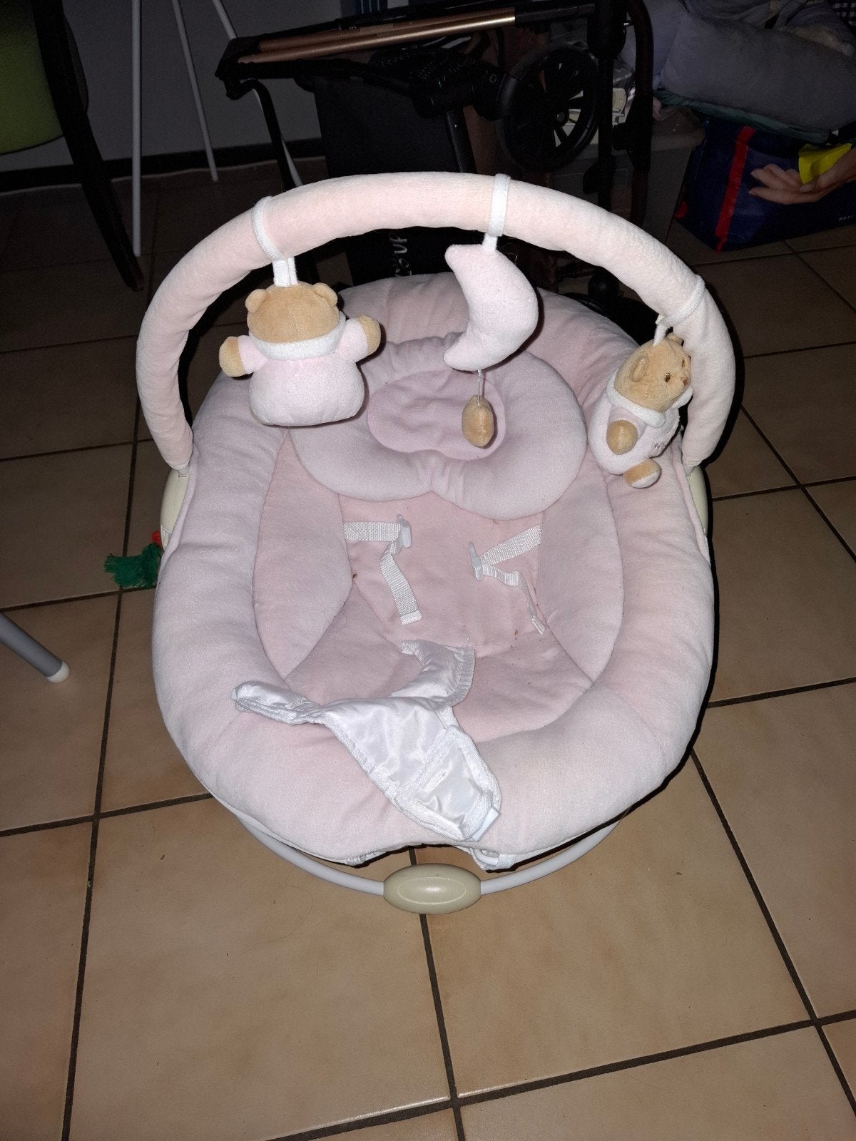 Roze baby wipstoel met speeltjes, Overige merken, Gebruikt, Verstelbaar, Wipstoel
