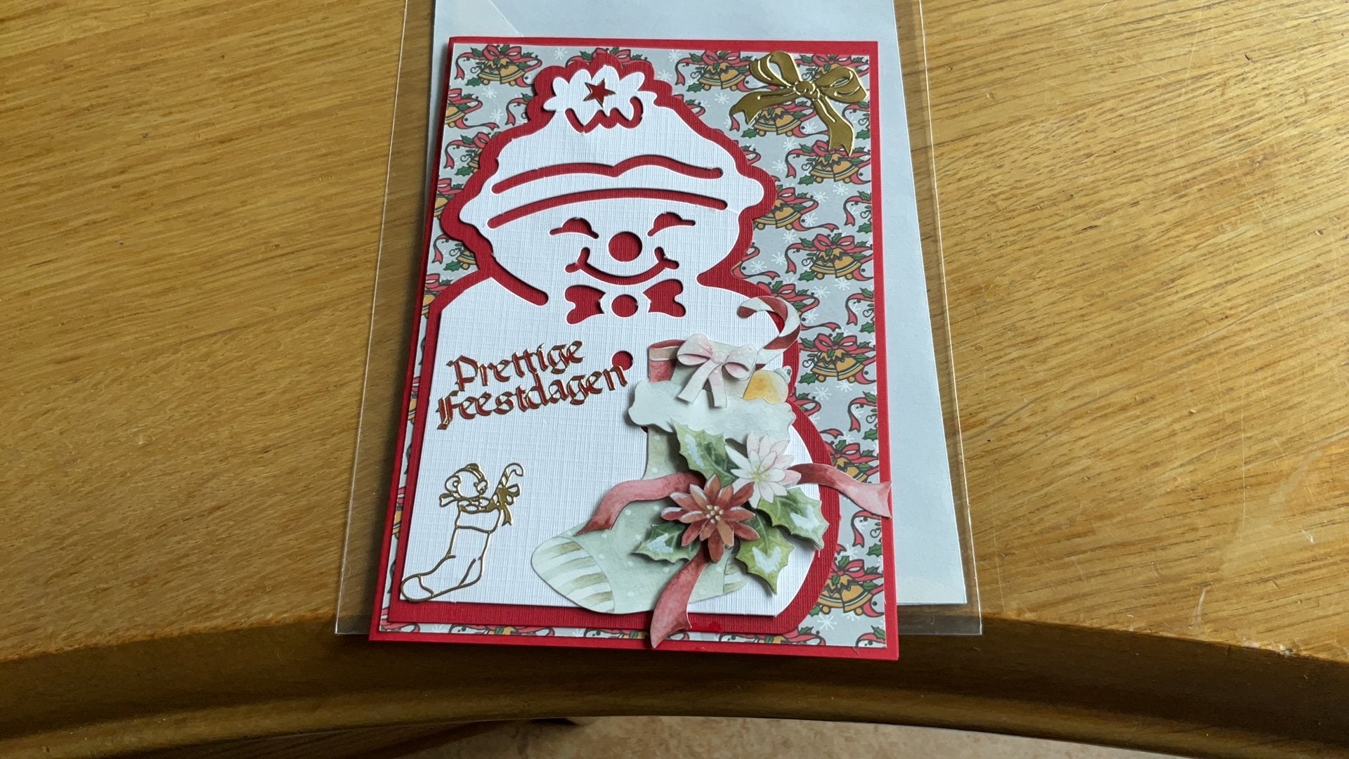 Zelfgemaakte Kerstkaart 28, Hobby en Vrije tijd, Ophalen of Verzenden, Nieuw, Kerst