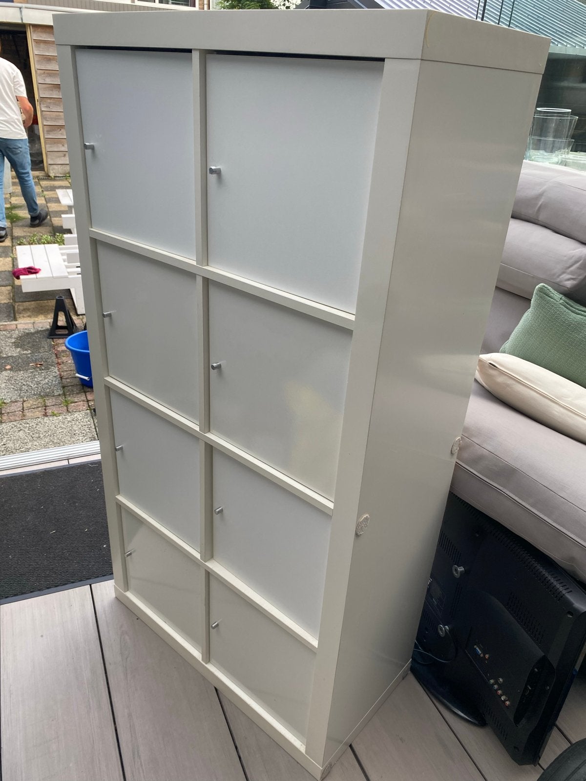 Witte Kallax kast met deurtjes - IKEA, Ophalen, Gebruikt