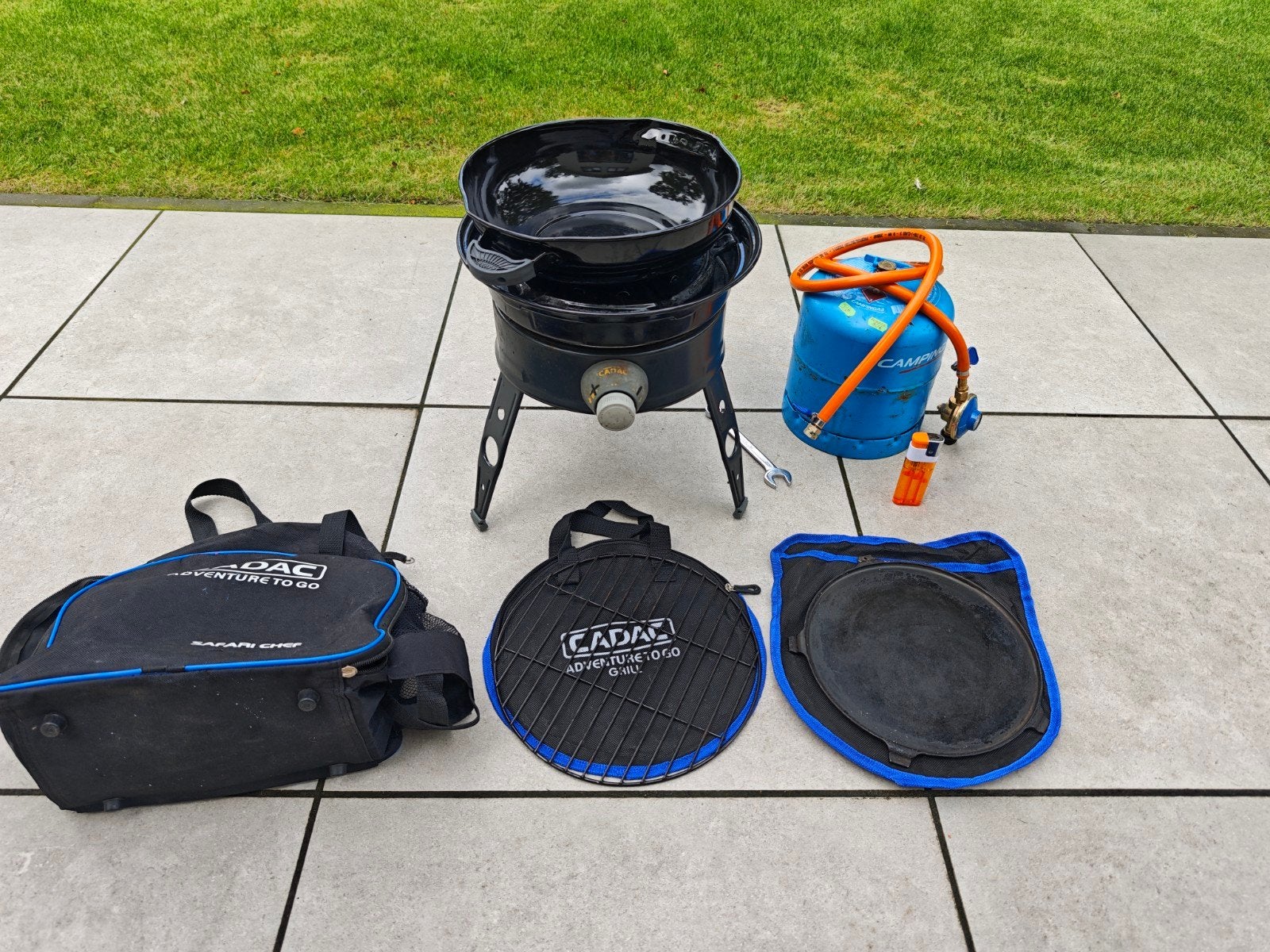 Cadac Safari Chef + Campingaz R907 (leeg) met toebehoren, Ophalen, Gebruikt