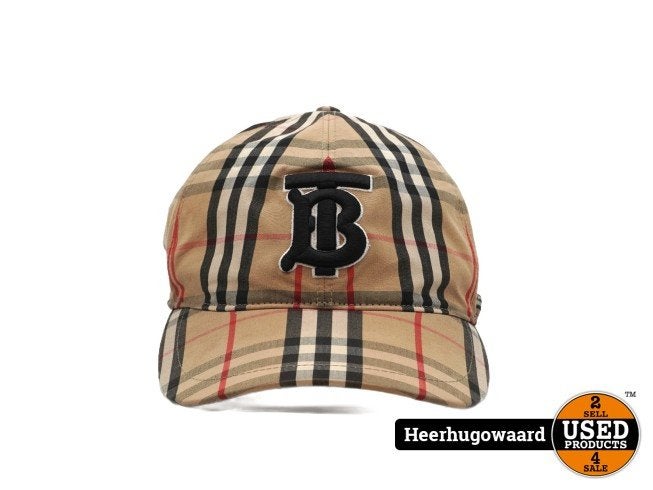 Burberry Monogram Motif Vintage Check Cotton Baseball Cap XL, Burberry, Zo goed als nieuw, https://www.burberry.com/contact-us/