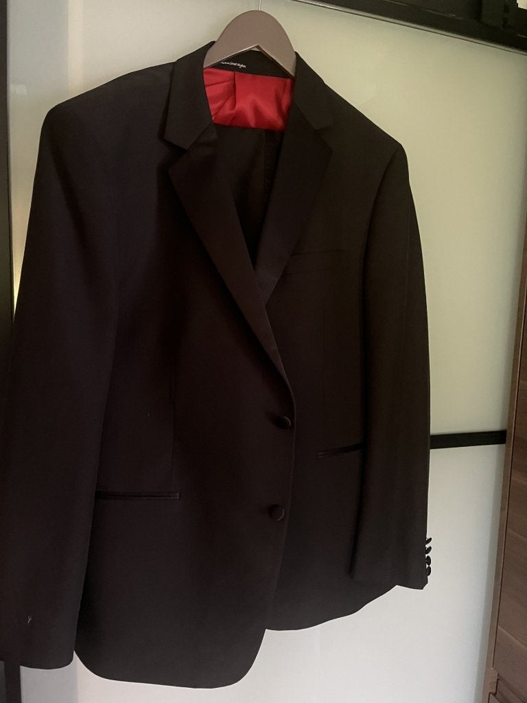 smoking zwart, maat 58 , 4x gedragen, Ophalen of Verzenden, Zo goed als nieuw, Maat 56/58 (XL), Zwart