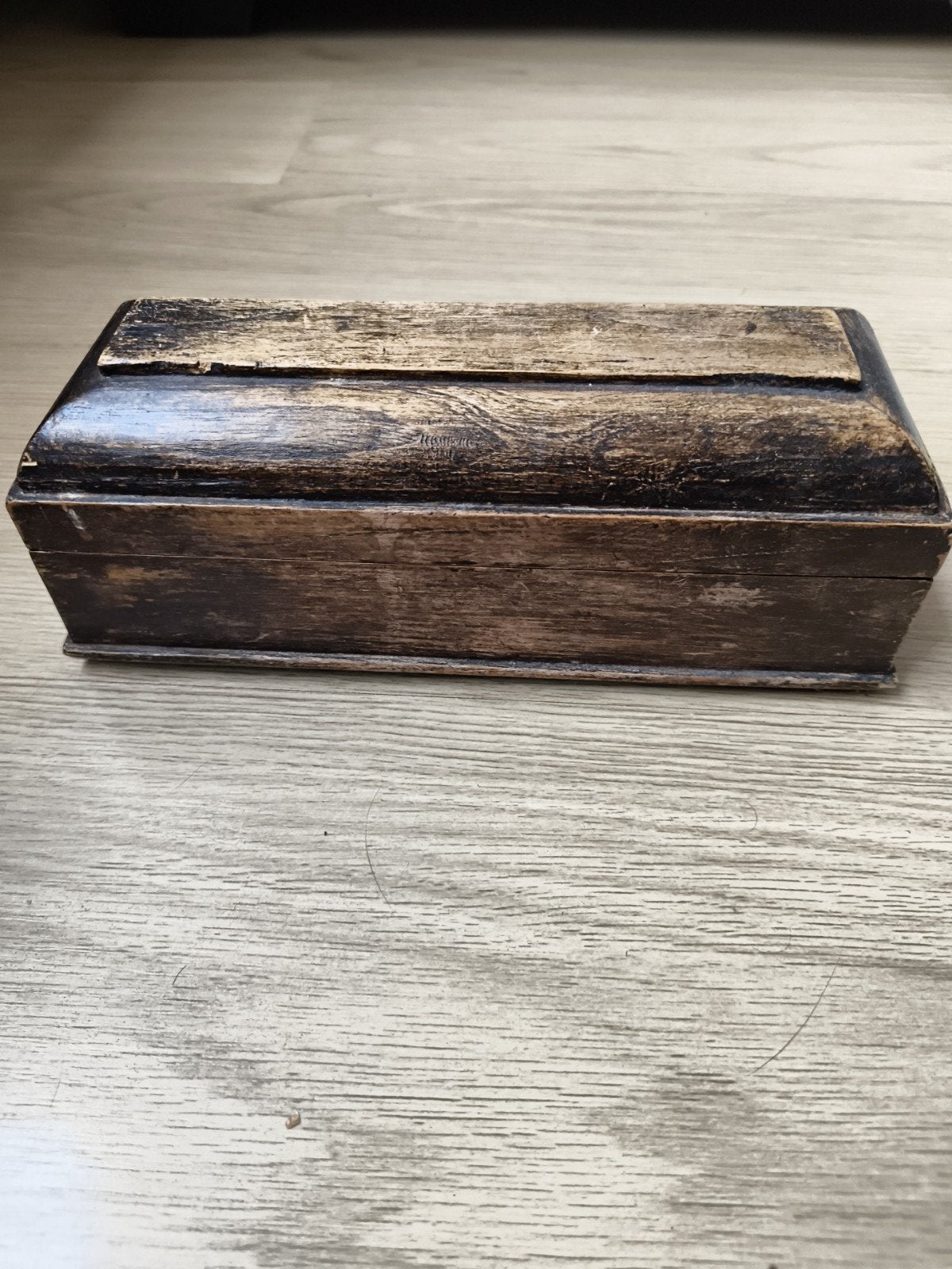 Antieke houten doos met vakjes - Vintage opbergdoos, Ophalen of Verzenden