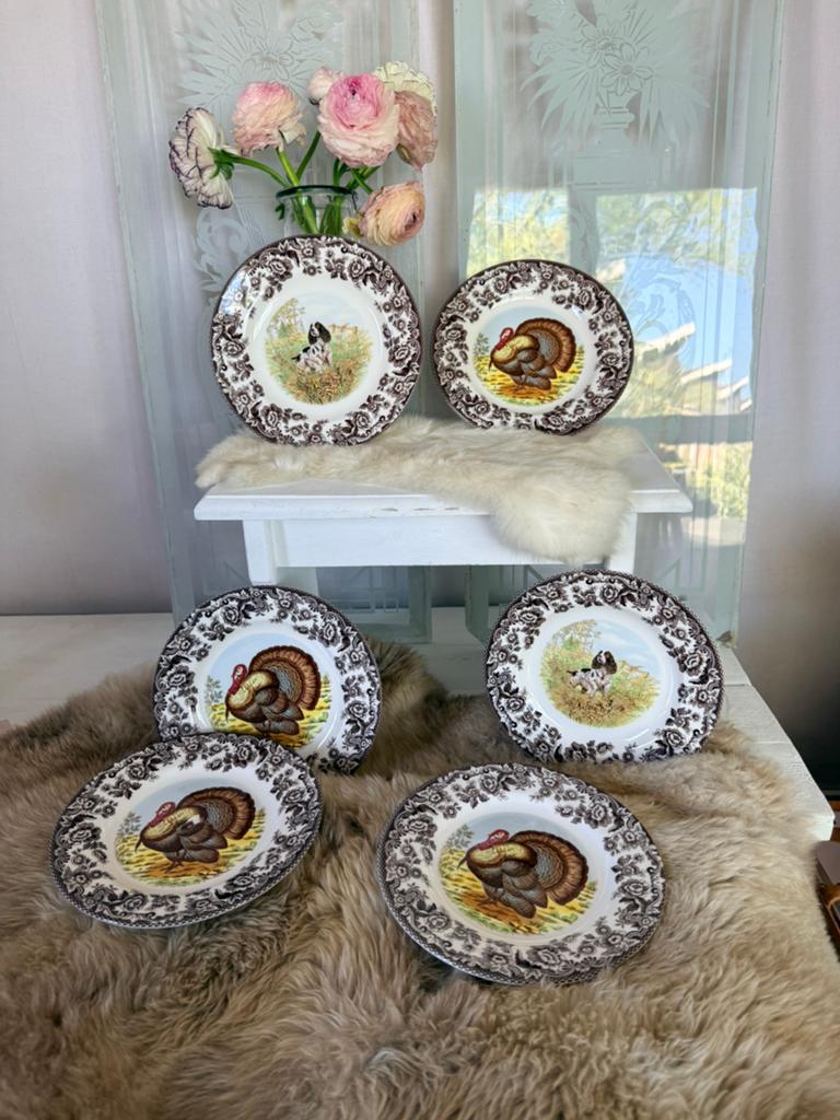 Spode Woodland 6x ontbijt of dessert bordjes 20 cm nieuw, Ophalen, Nieuw, Porselein, Bord of Schaal