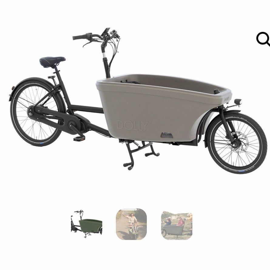 Dolly V1 bakfiets taupe bak met zwart frame - Als nieuw!, Fietsen en Brommers, Elektrisch, Zo goed als nieuw, 2 kinderen, Ophalen