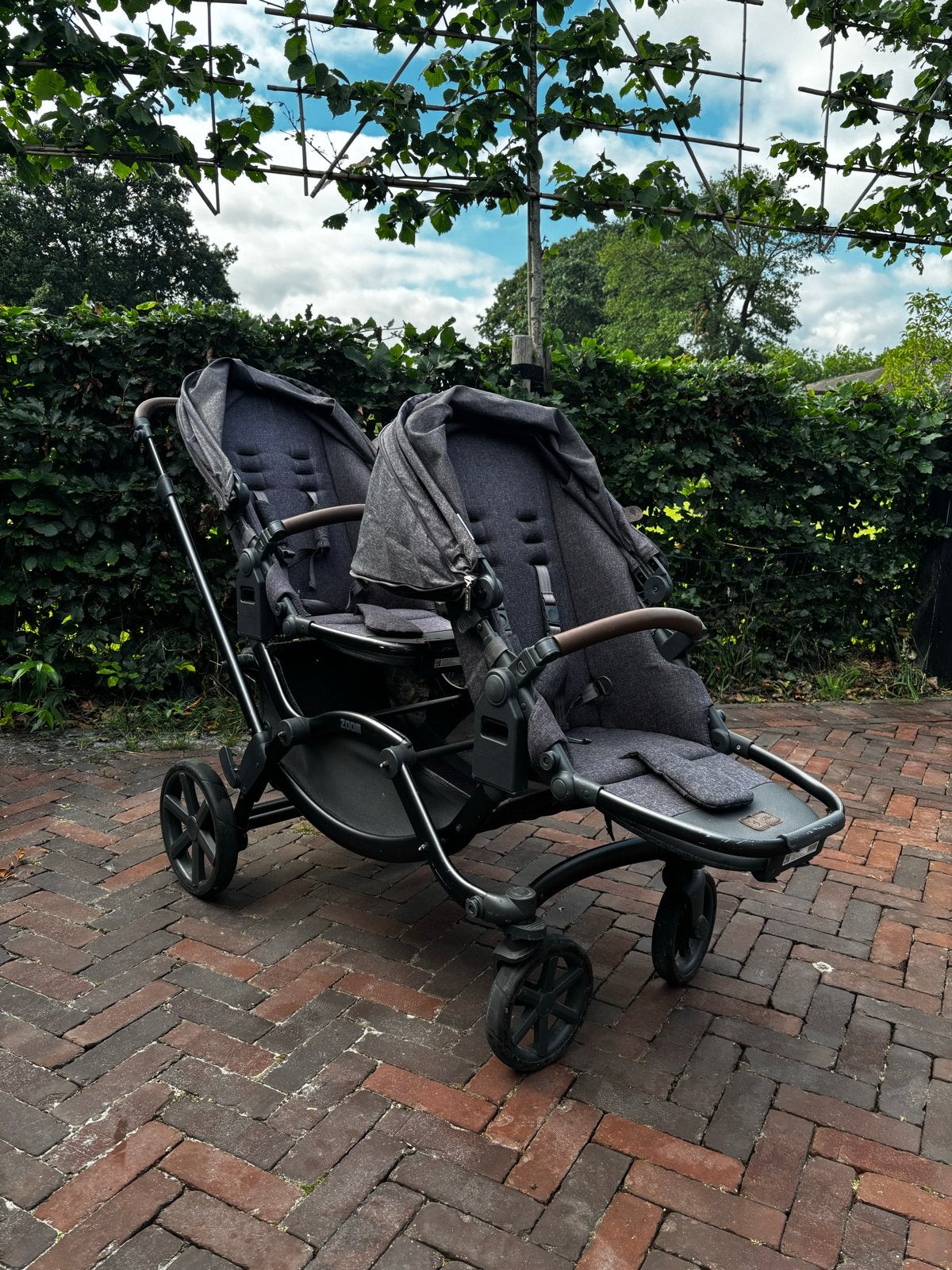ABC Design Zoom dubbele kinderwagen - Grijs, Gebruikt, Duowagen, Ophalen, Kinderwagen