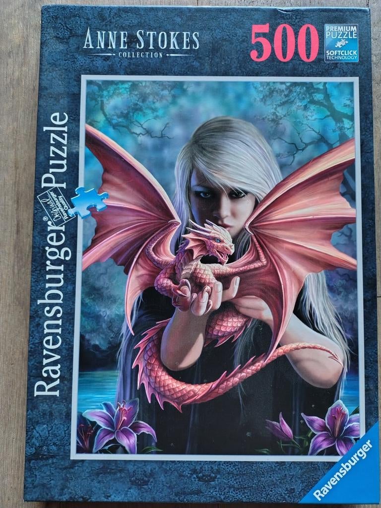 Ravensburger puzzel Anne Stokes – Fantasy Draak – 500 stukje, Ophalen of Verzenden, 500 t/m 1500 stukjes, Zo goed als nieuw