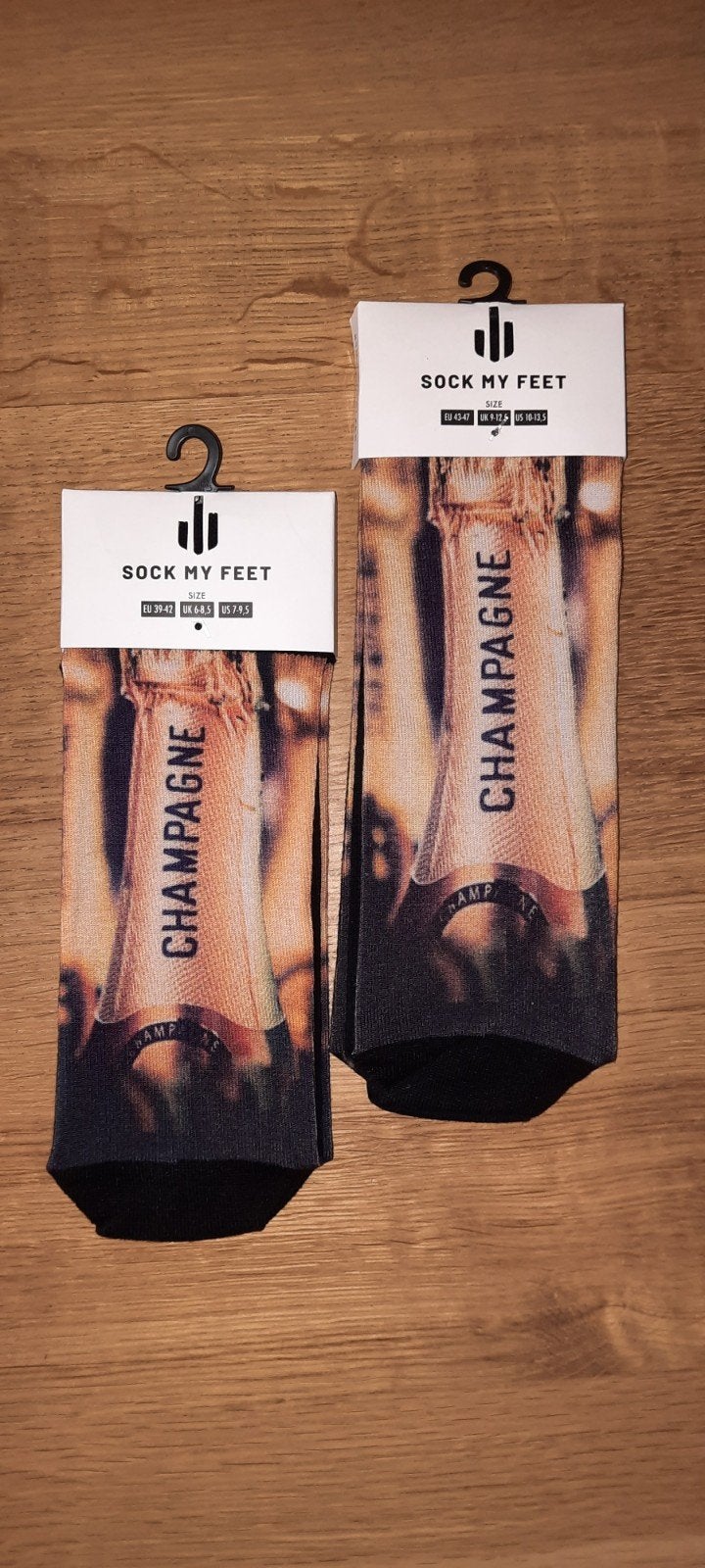 2 paar Sock My Feet sokken met champagne print, Ophalen, Overige kleuren, Nieuw, Sock My Feet