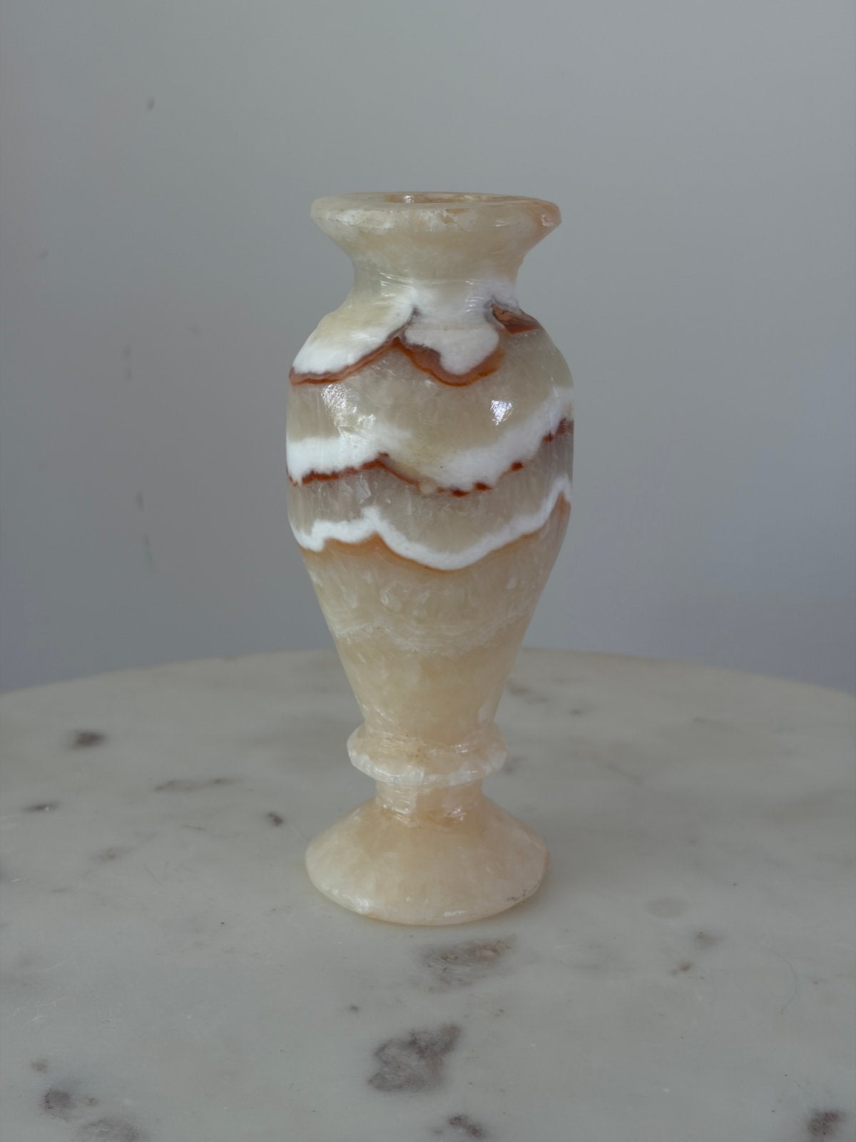 Vintage albast vaasje 15 cm, Ophalen of Verzenden