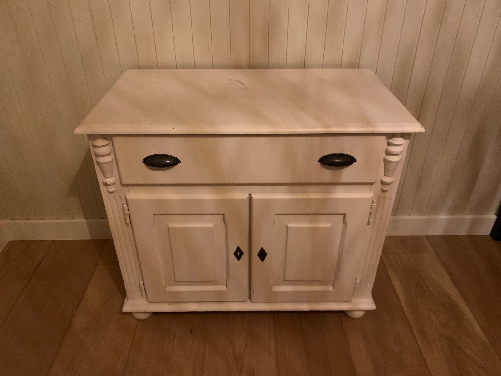Wit Grenen houten opbergkastje, Huis en Inrichting, Ophalen, Gebruikt