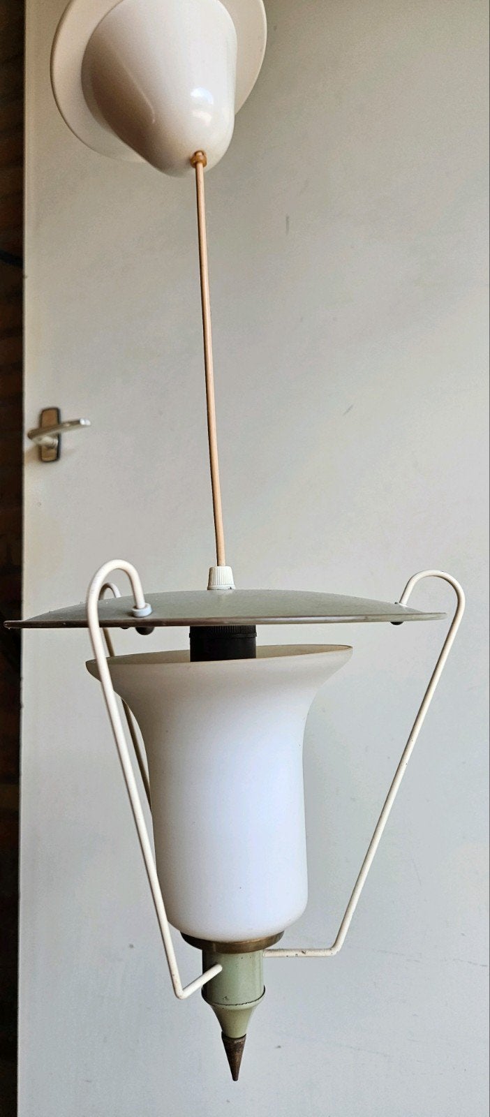 Vintage Plafonnière / Hanglamp - Jaren '60 Stijl, Huis en Inrichting, Lampen | Hanglampen, Gebruikt, Glas, Retro, Vintage, E27 (groot)