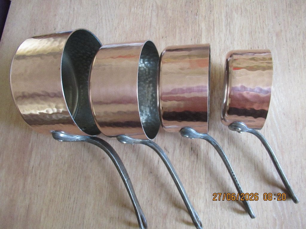 koperen pannen, Ophalen of Verzenden, Zo goed als nieuw, Overige materialen, Pannenset
