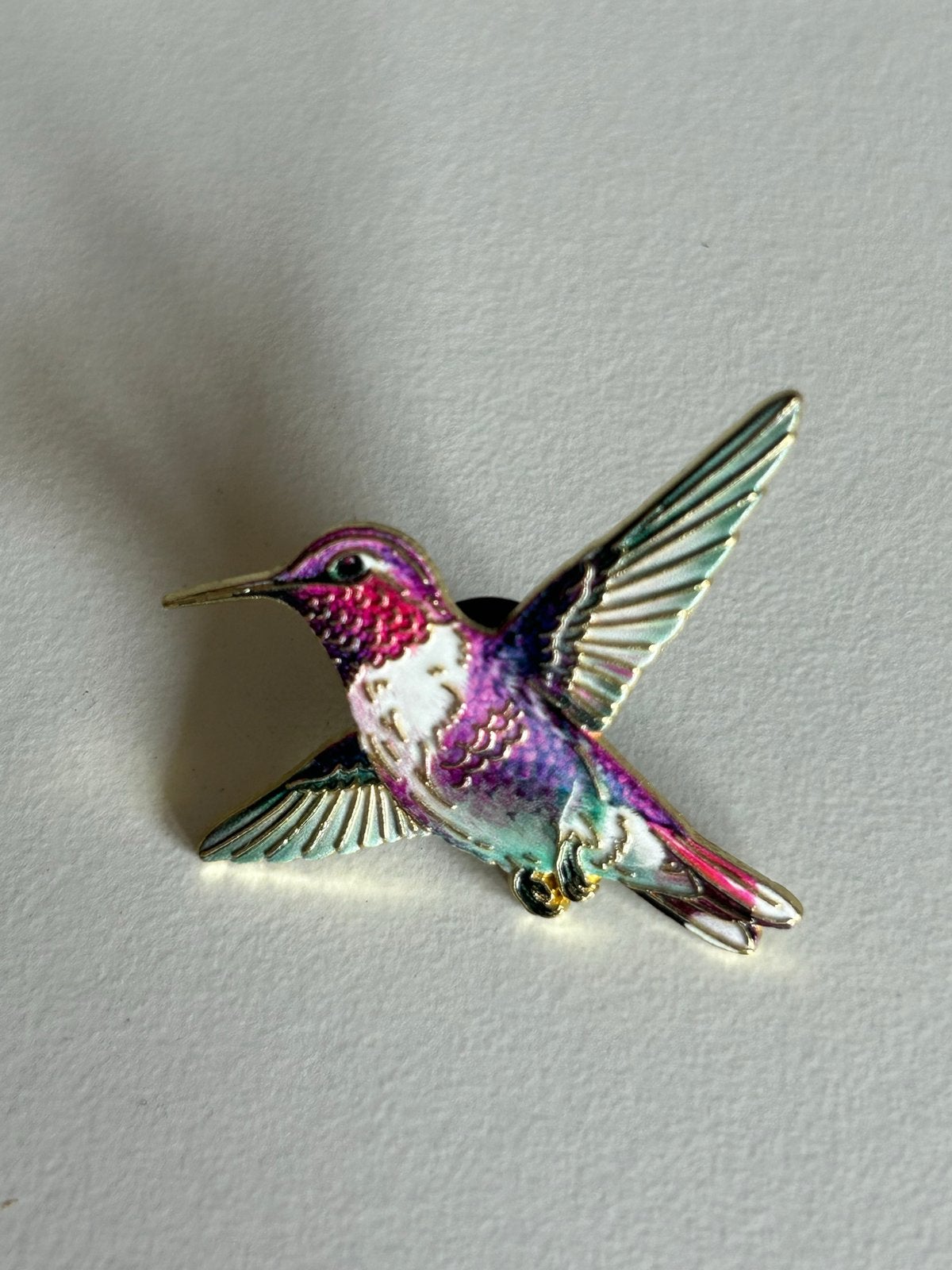 Kleurrijke Kolibrie Broche - Emaille Vogel Speld, Overige materialen, 4 tot 7 cm, Overige kleuren, Nieuw