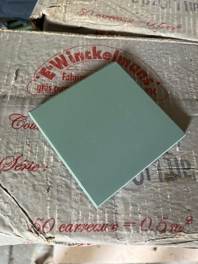 Winckelmans tegels 10x10 Vert Uni groen - 6,5m2, Keramiek, Nieuw, Minder dan 20 cm, Vloertegels
