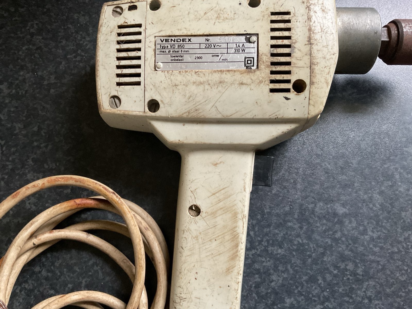 Vintage Vendex Boormachine VD-850 - 310W, Doe-het-zelf en Verbouw, Ophalen of Verzenden, Gebruikt, Minder dan 400 watt, Boormachine