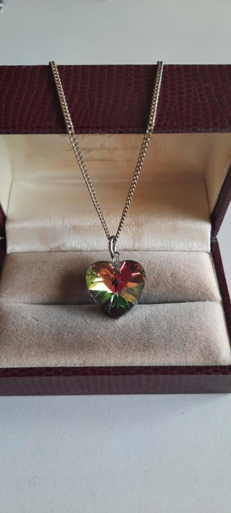 Vintage ketting Swarovski, regenboog kristal., Sieraden, Tassen en Uiterlijk, Antieke sieraden, Ophalen of Verzenden, Overige materialen