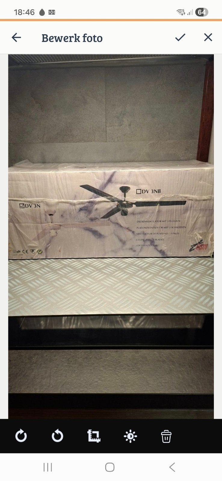 Nieuwe plafondventilator 55 watt - DV 3NB, Witgoed en Apparatuur, Ventilatoren, Ophalen, Nieuw, Plafondventilator
