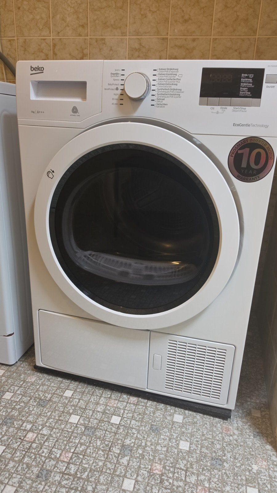 Beko DH7533RXW Warmtepompdroger A+++ 7kg, Ophalen, 6 tot 8 kg, Zo goed als nieuw, Voorlader
