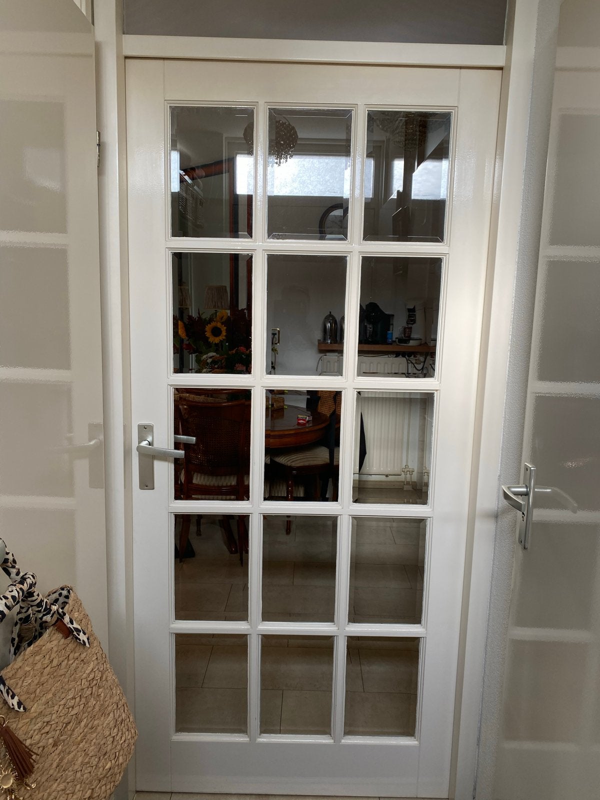 Binnendeur met glaspanelen - Zo goed als nieuw, Doe-het-zelf en Verbouw, Ophalen, 80 tot 100 cm, Binnendeur, Zo goed als nieuw