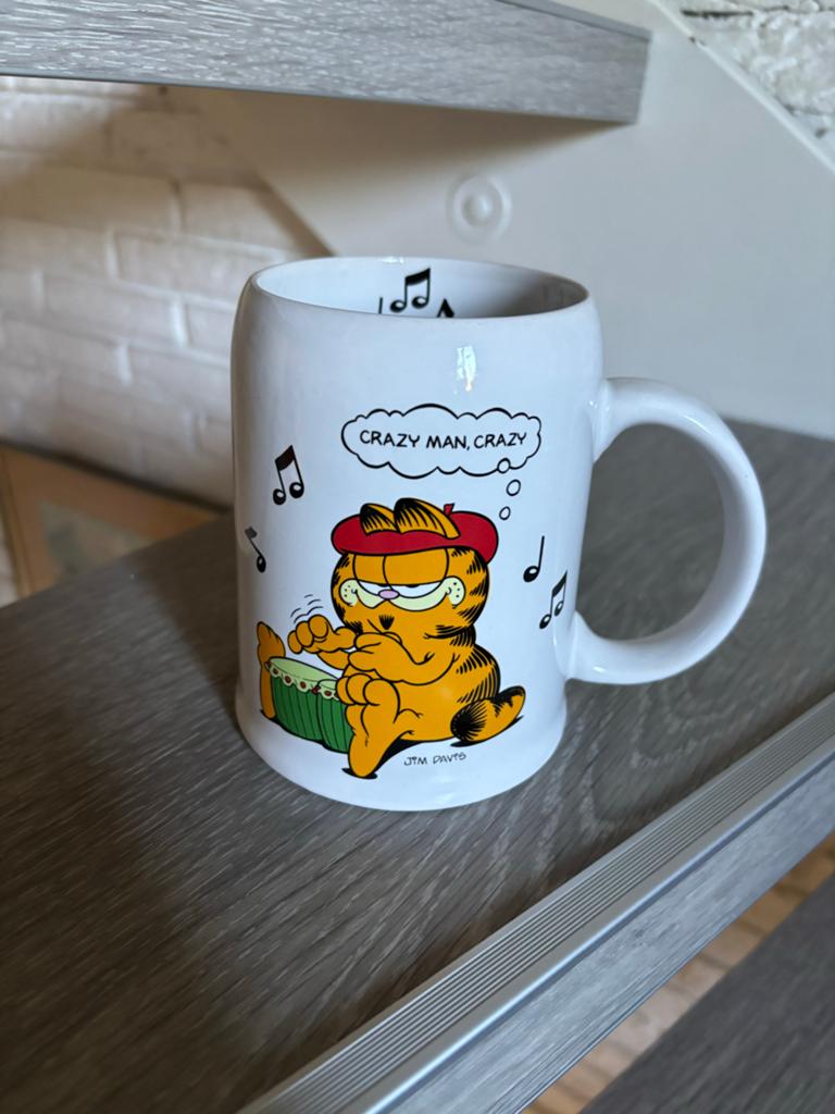 Vintage Garfield Mok "Crazy Man, Crazy" - Keramiek, Ophalen, Gebruikt