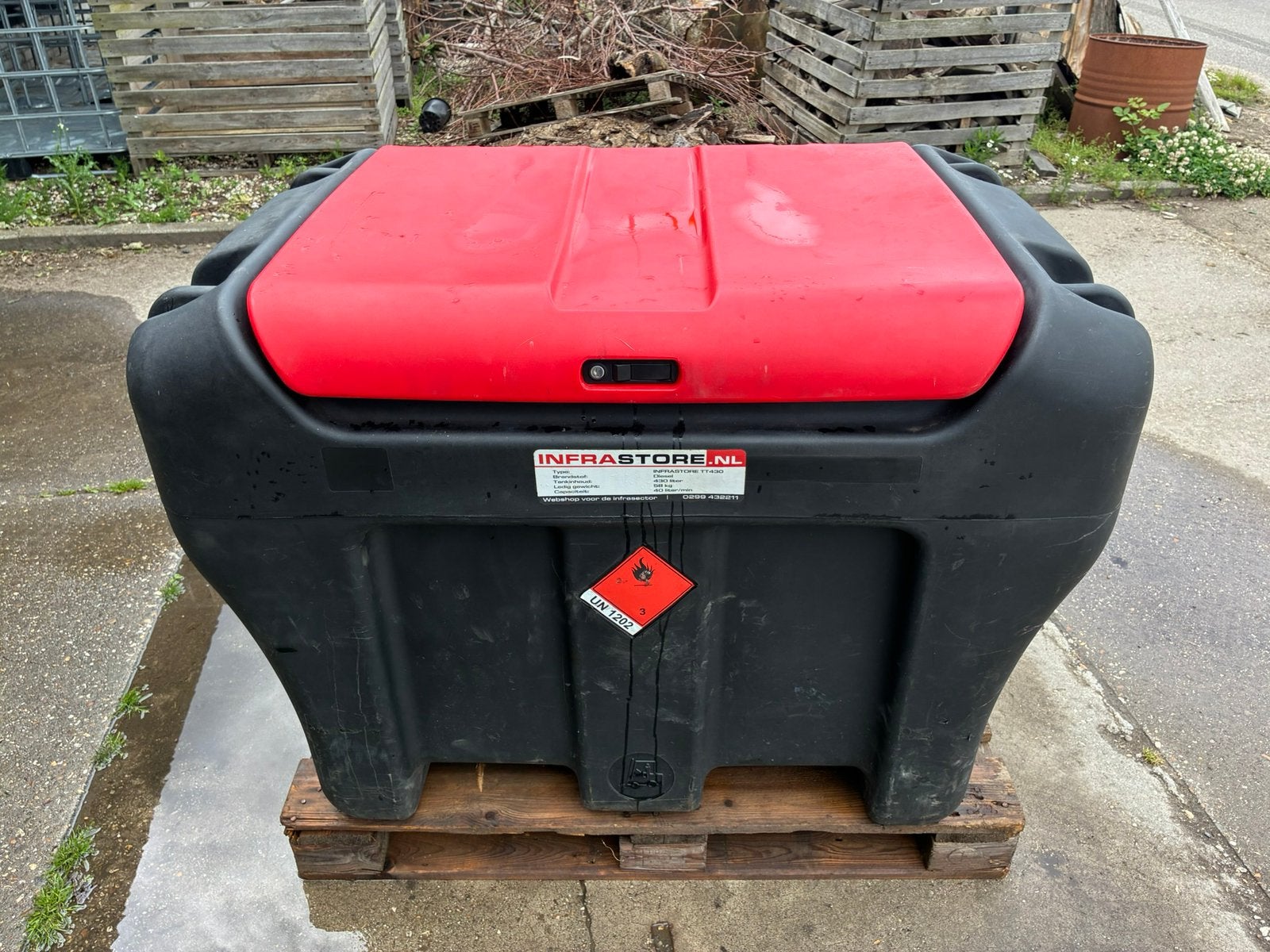 Dieseltank mobiel 430l, Ophalen