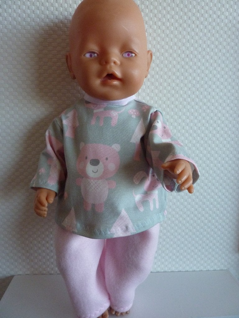 Setje fleece/tricot of joggingstof .Poppenkleertjes, Ophalen of Verzenden, Nieuw, Babypop