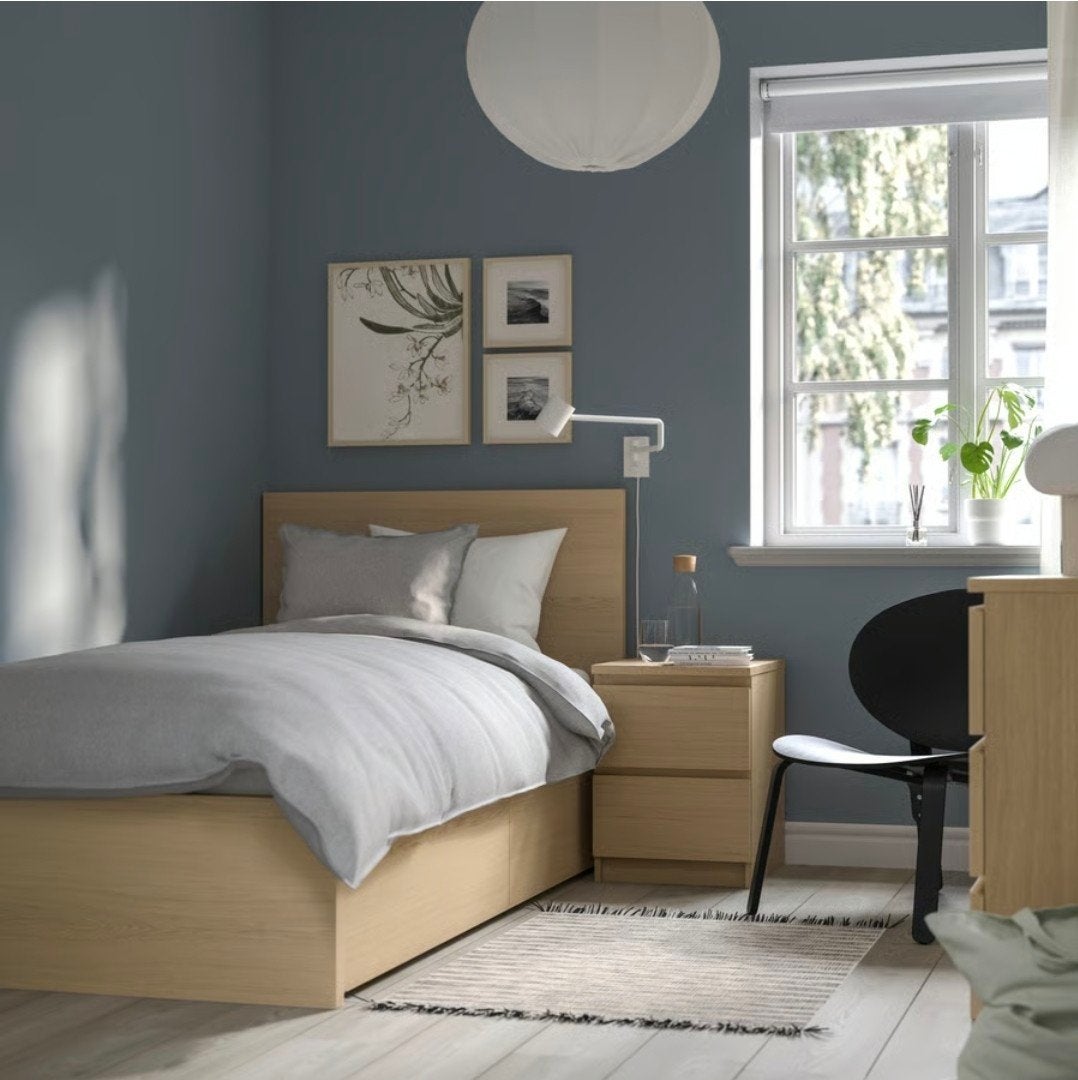 Ikea single bed,slatted bases, mattress,2 drawers 90x200cm., Huis en Inrichting, Ophalen, Zo goed als nieuw, Eenpersoons