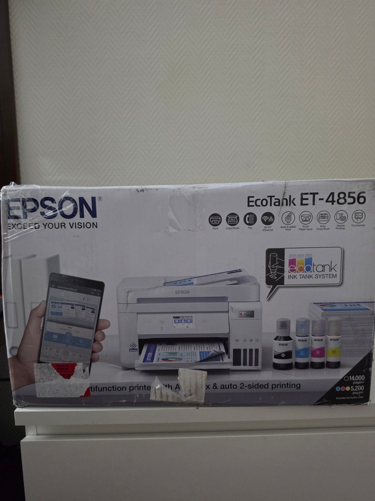 Epson EcoTank ET-4856 All-in-One Printer, Computers en Software, All-in-one, Draadloos, Ophalen of Verzenden, Zo goed als nieuw