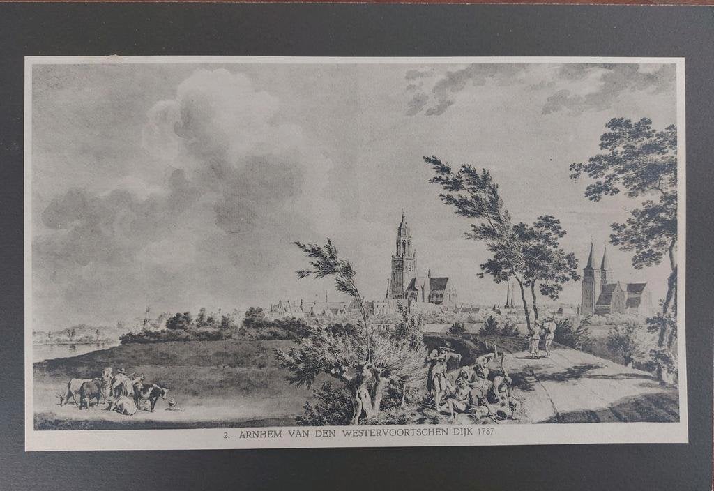 2 / Arnhem vanaf de Westervoortschen Dijk    Lichtdruk 1922, Antiek en Kunst, Ophalen of Verzenden