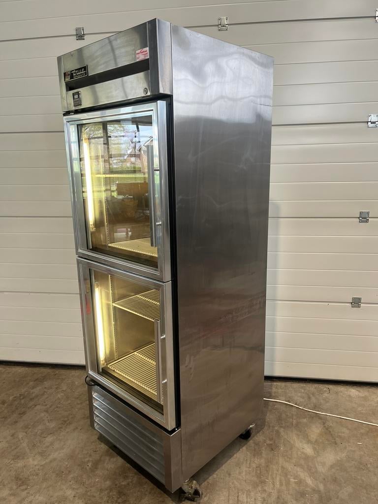 True koelkast dubbele glazen deur vitrine, Ophalen, 200 liter of meer, 60 cm of meer, 160 cm of meer