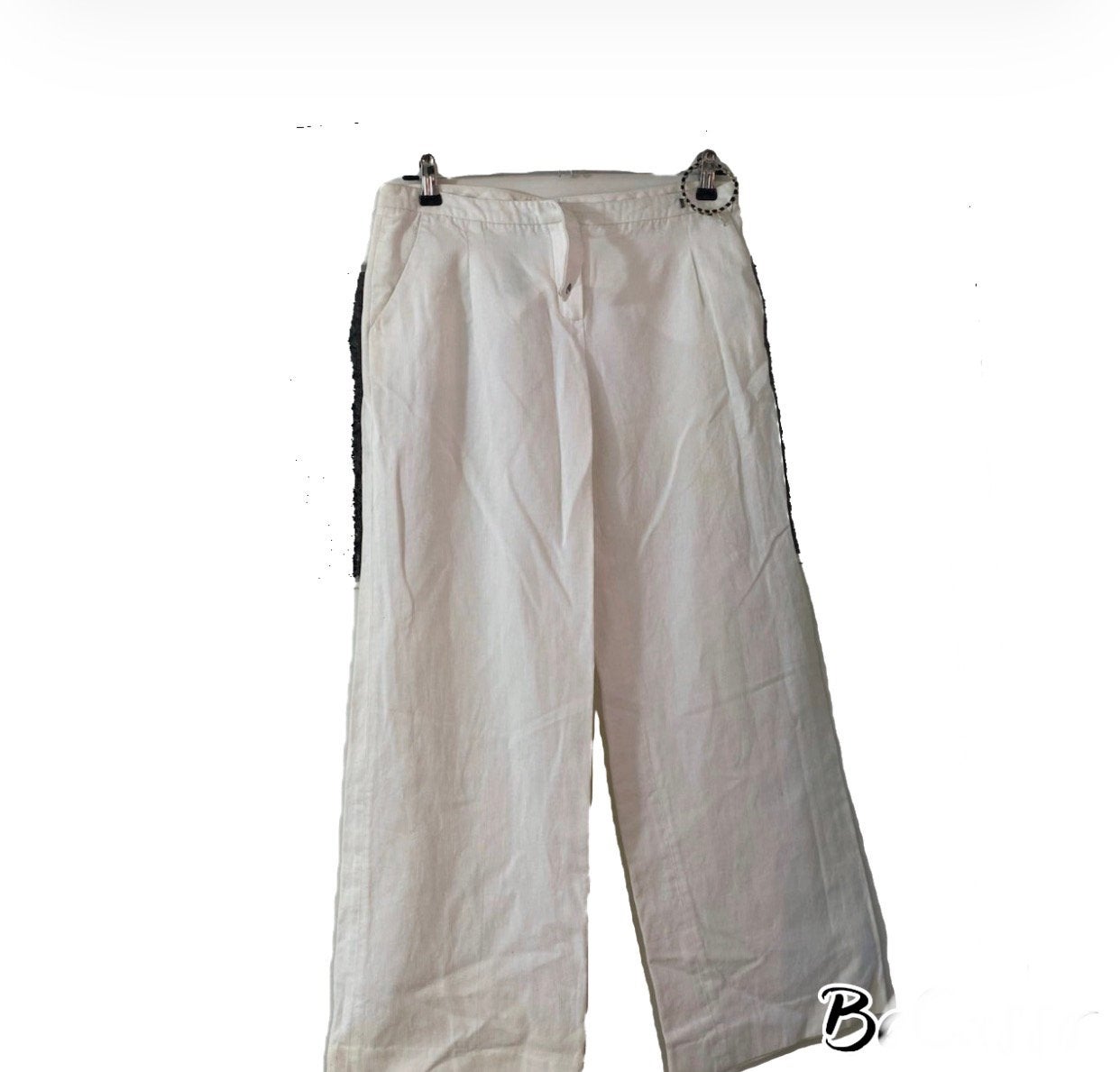 Massimo Dutti witte linnen broek - Maat 38/40 (M), Maat 38/40 (M), Wit, Ophalen of Verzenden, Zo goed als nieuw