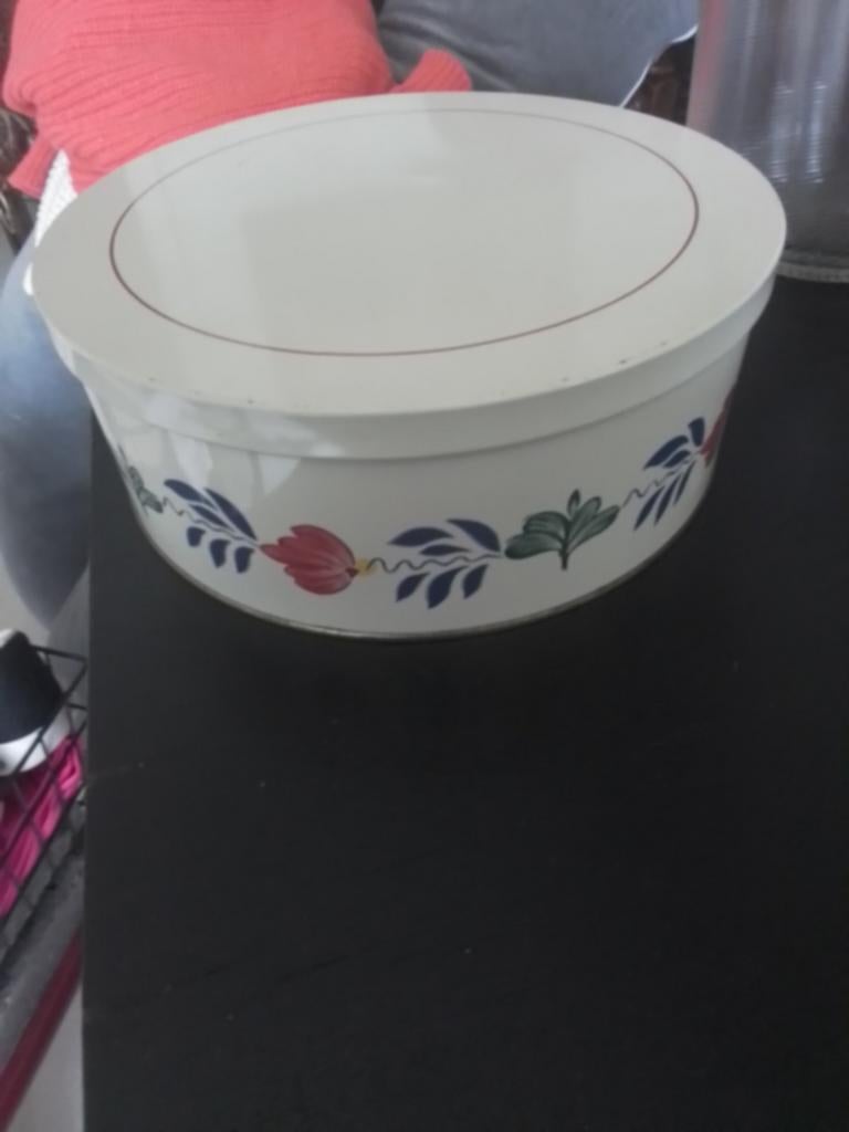 Rond Boerenbont Blik - 21 cm, Ophalen of Verzenden, Gebruikt, Koek(jes), Overige merken