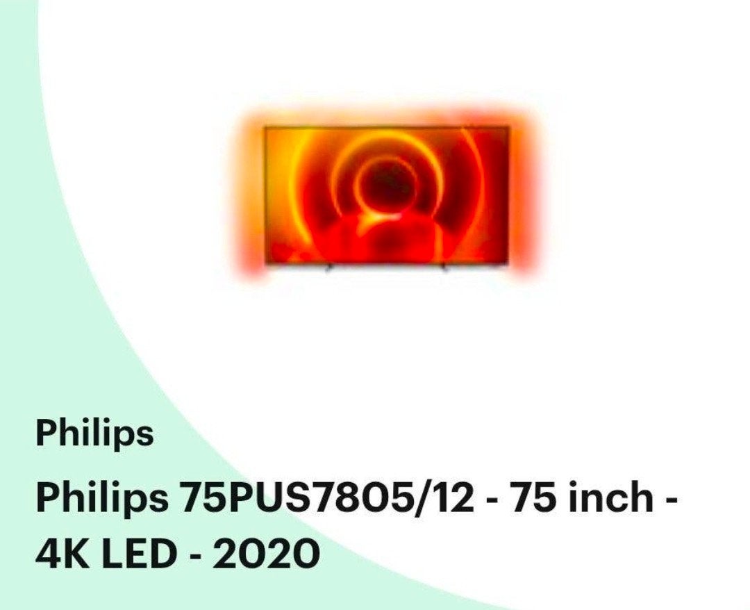 Defecte 75 inch Philips met Ambilight, Ophalen, Philips, LED, 50 Hz