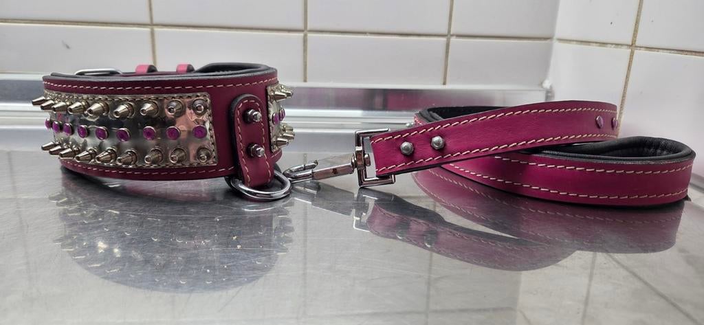 Bully/ mastiff halsband met riem, Dieren en Toebehoren, Ophalen of Verzenden, Handgemaakt, Zo goed als nieuw