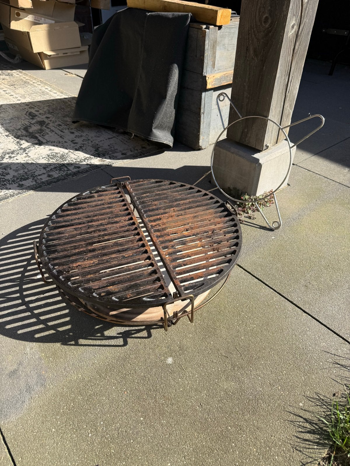Plate setter Patton large kamado met gietijzeren roosters, Tuin en Terras, Ophalen, Gebruikt