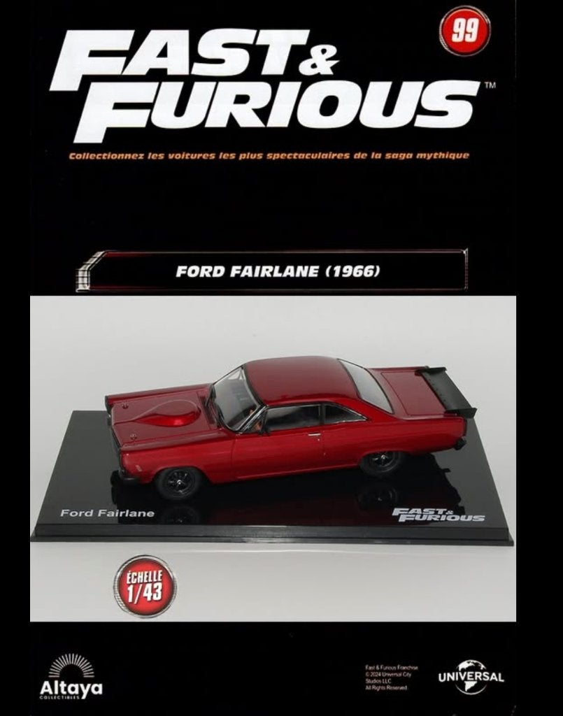 Ford Fairlane '66 rood schaal 1/43 FAST & FURIOUS ALTAY # 99, Hobby en Vrije tijd, Verzenden, Nieuw, Auto, Overige merken