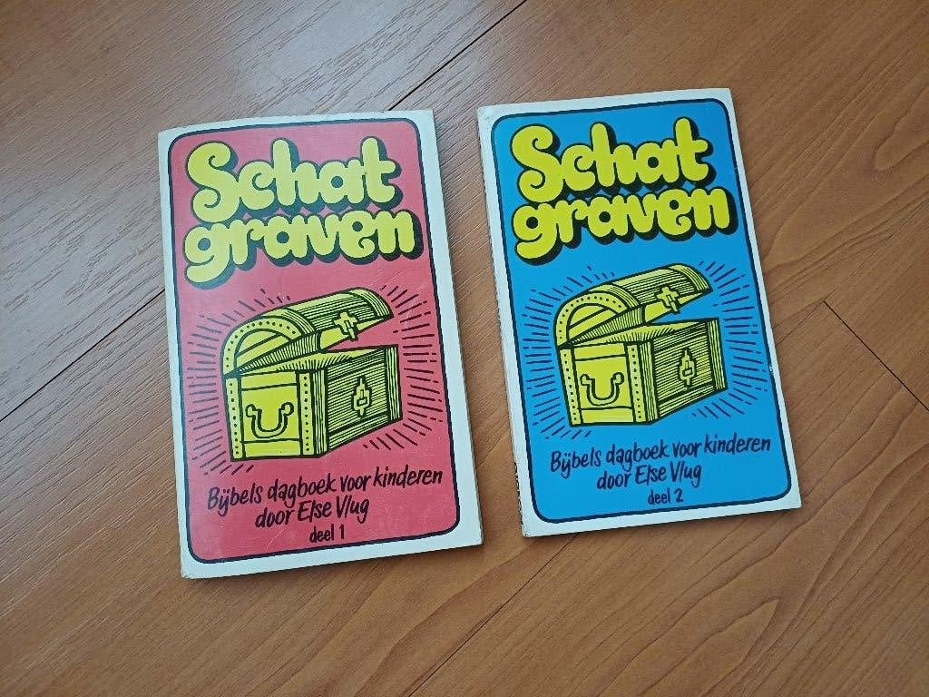 Schatgraven Bijbels dagboek voor kinderen deel 1 en 2, Gelezen, Else Vlug, Ophalen of Verzenden, Fictie