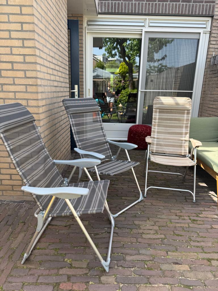 Verstelbare campingstoelen - 3 stuks, Ophalen, Gebruikt, Campingstoel