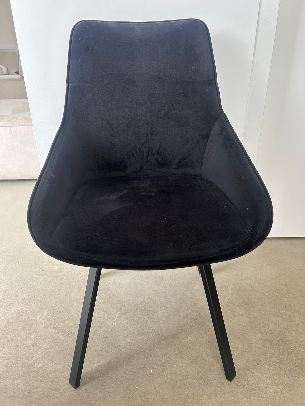 Zes stoffen (draai)stoelen, Huis en Inrichting, Ophalen, Zwart, Zo goed als nieuw, Stof