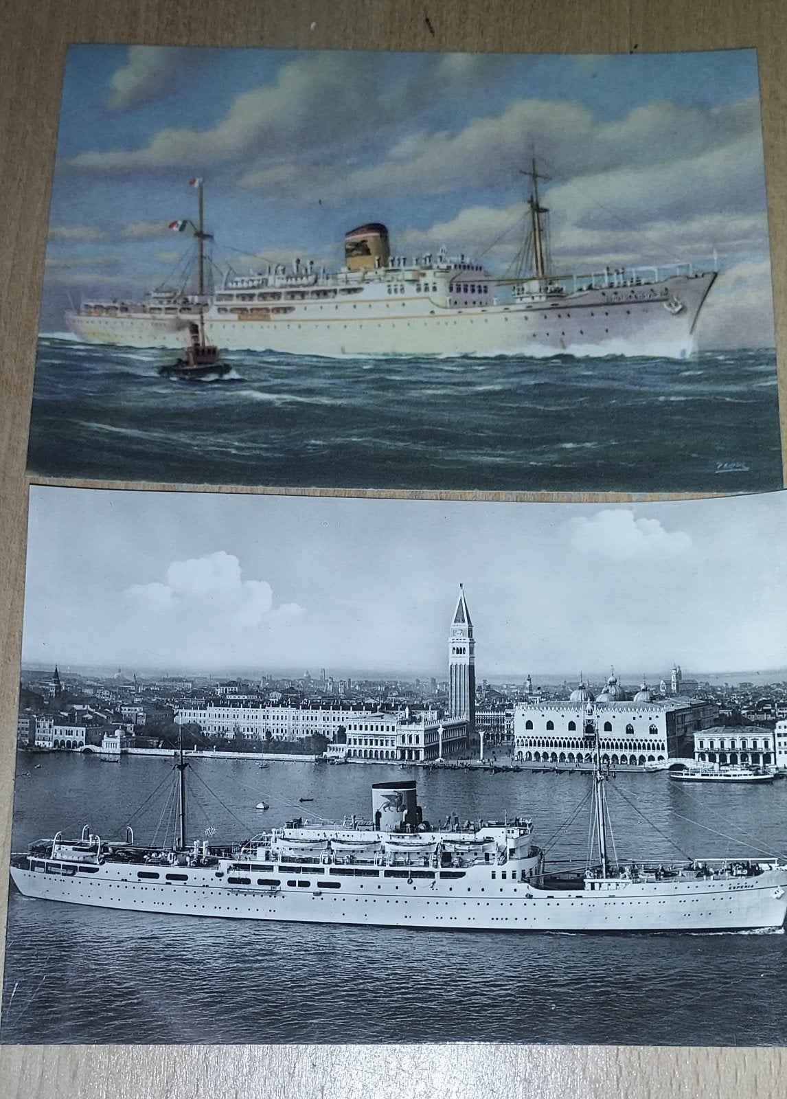 Set van 2 Vintage Ansichtkaarten Adriatica Line (M/S Esperia, Ophalen of Verzenden, Kaart, Foto of Prent