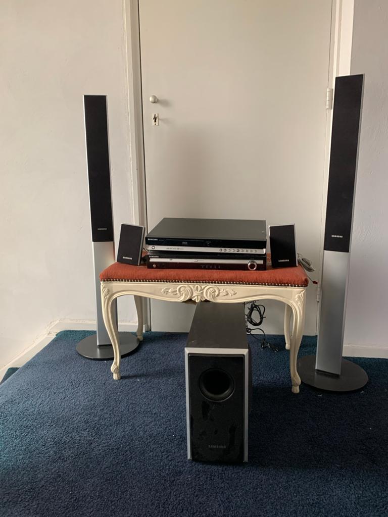 Samsung Hifiset met DVD-speler en 5.1 luidsprekersysteem, Audio, Tv en Foto, Home Cinema-sets, Gebruikt, 70 watt of meer, 5.1-systeem