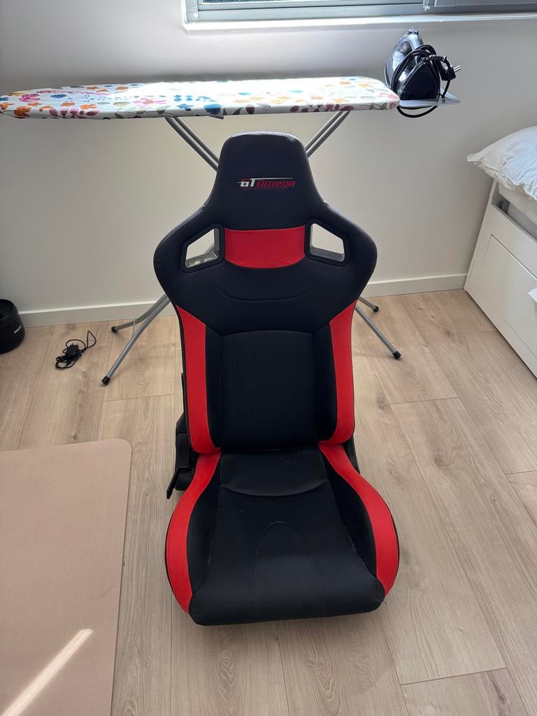 GT Omega Racing Stoel - Zwart/Rood, Ophalen, Gebruikt, Zwart, Eén