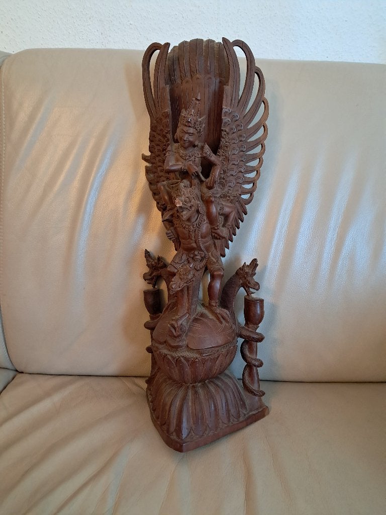 Houtsnijwerk Balinees beeld, Hout, Bruin, Verzenden, Handgemaakt