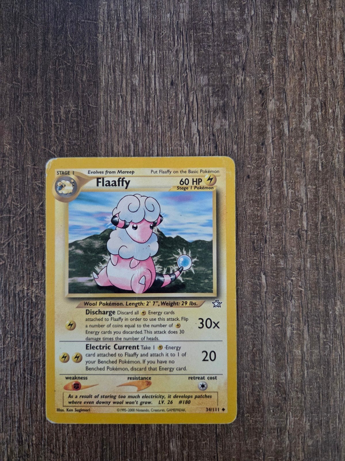 Pokémon Kaart Flaaffy 34/111 Neo Revelation, Ophalen of Verzenden, Gebruikt, Losse kaart