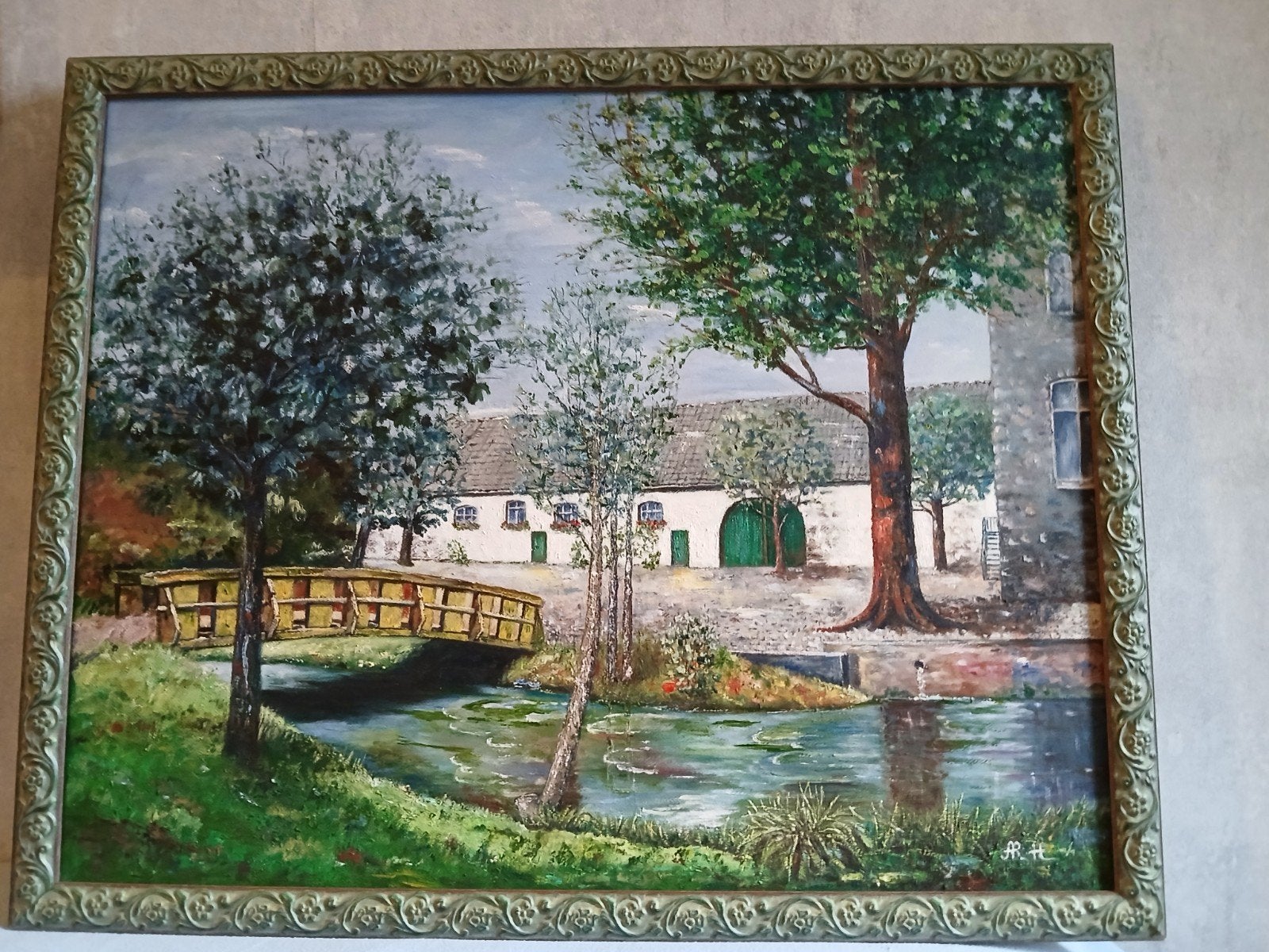 Schilderij A. Havenith - Boerderij in Heuvelland met lijs, Ophalen